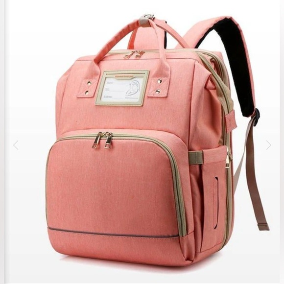 mommy loves you Handbags - Pink Diaper Bag Backpack USB Charging w/ Changing Pad Baby Travel Bag NWOT